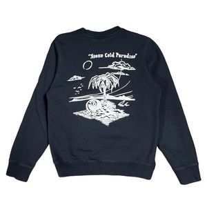 Stussy Jamaica Stone Cold Paradise Crewneck Sweatshirt Black Mens Small
